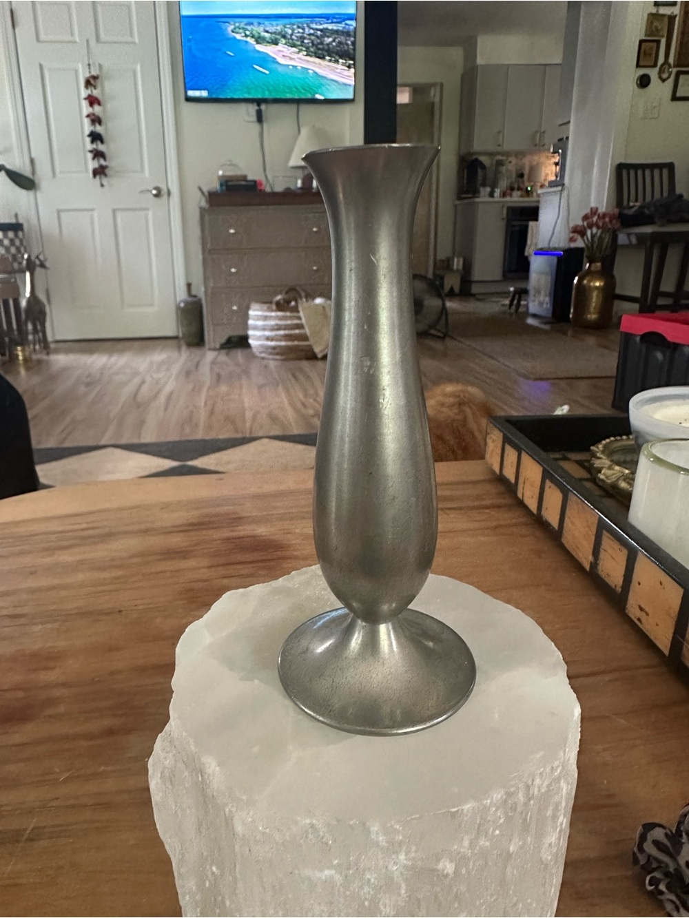 Vintage pewter Daalderop Bud Vase 5.5”H Holland dutch Netherlands - Picture 2 of 3